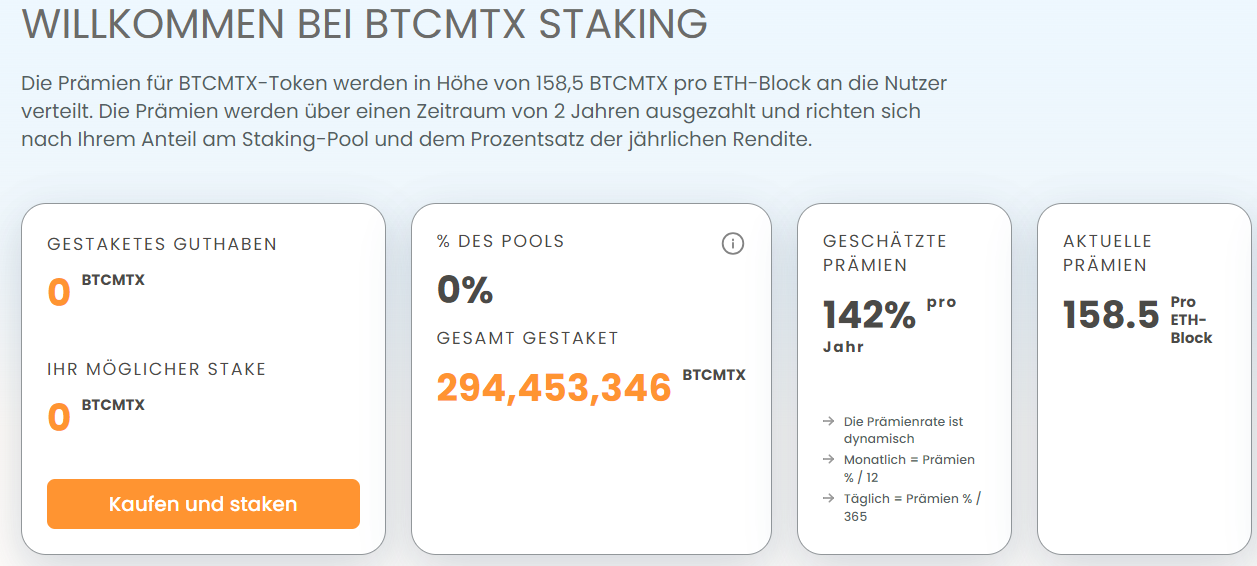 BTCMTX Staking