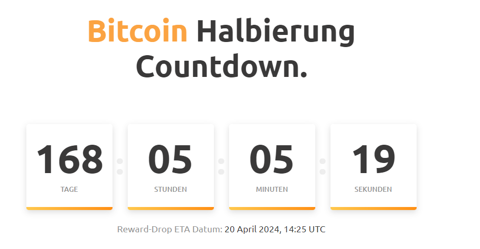 Bitcoin Halving Cowndown