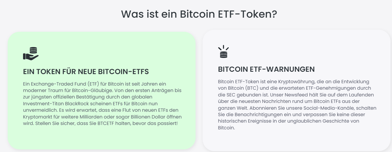 BTC ETF Token Erklärung