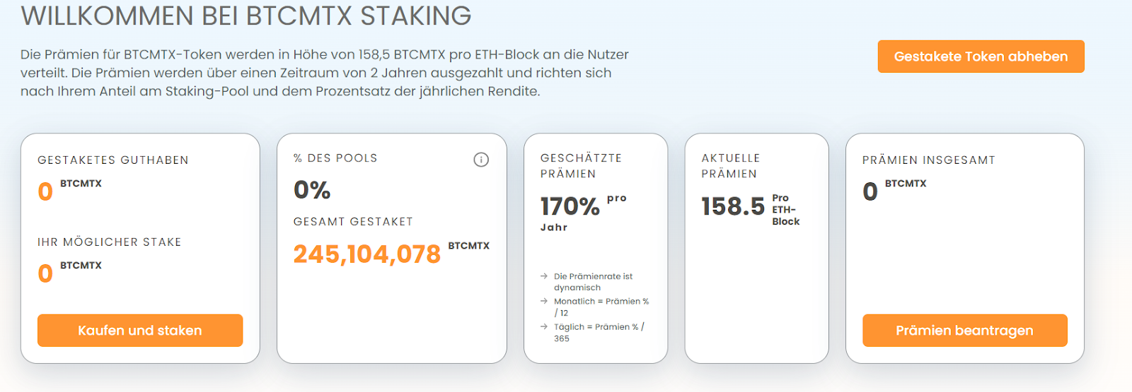 Bitcoin Minetrix Staking