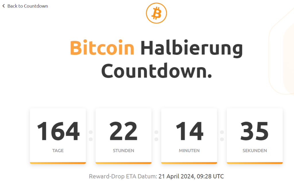 Bitcoin Halving Coutdown