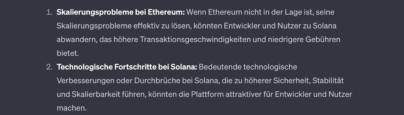 ChatGPT über Solana und ETH 