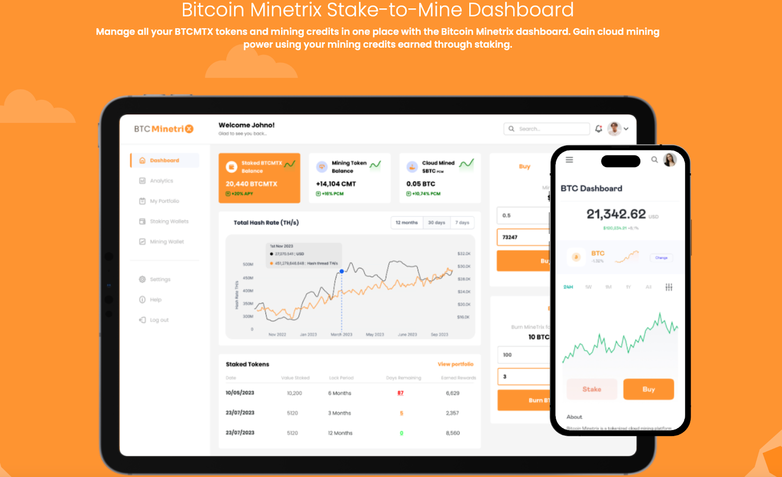 Stake to mine dashboard 