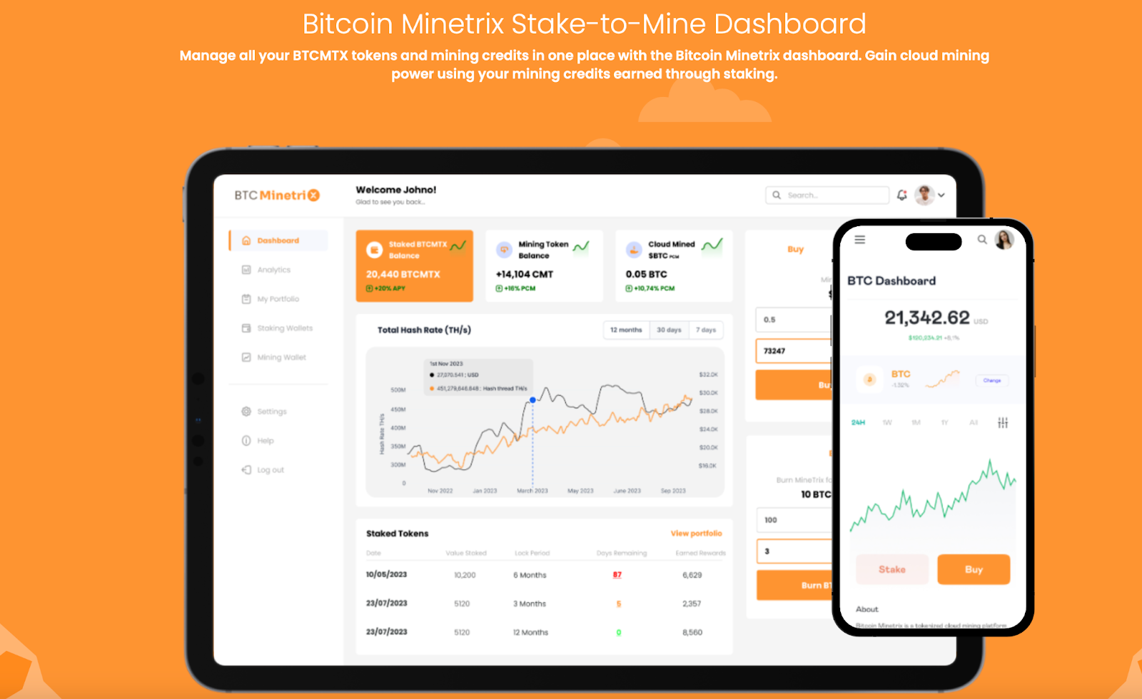 Stake to Mine Dashboard 