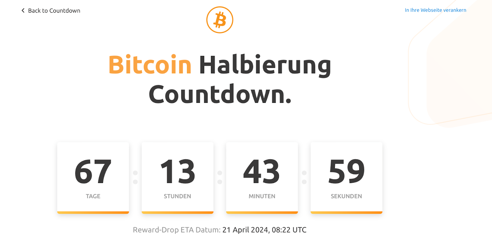 BTC Halving Countdown 