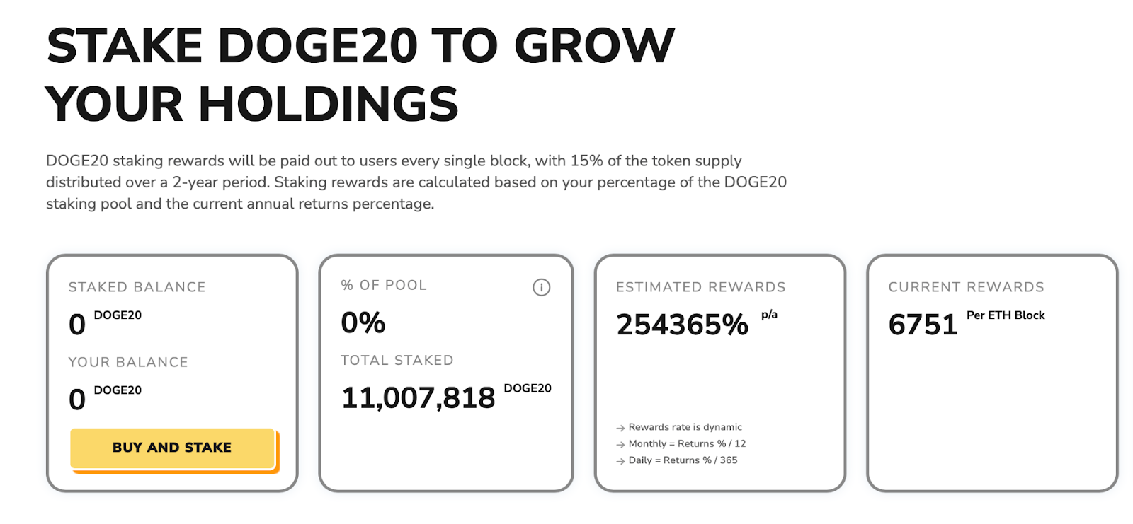 DOGE20 Staking 