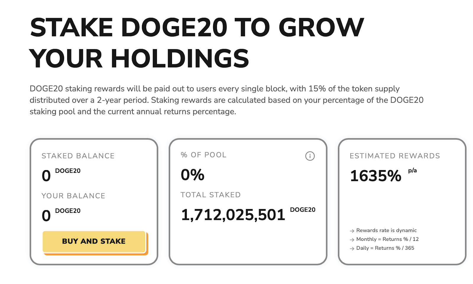 DOGE20 Staking 