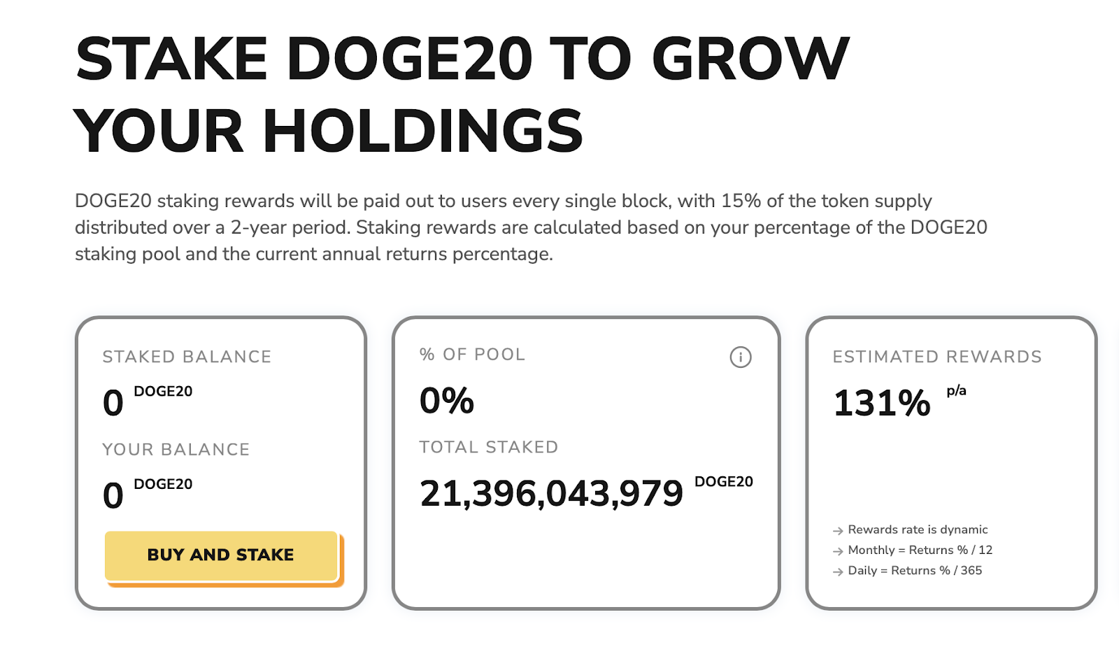 DOGE20 Staking 