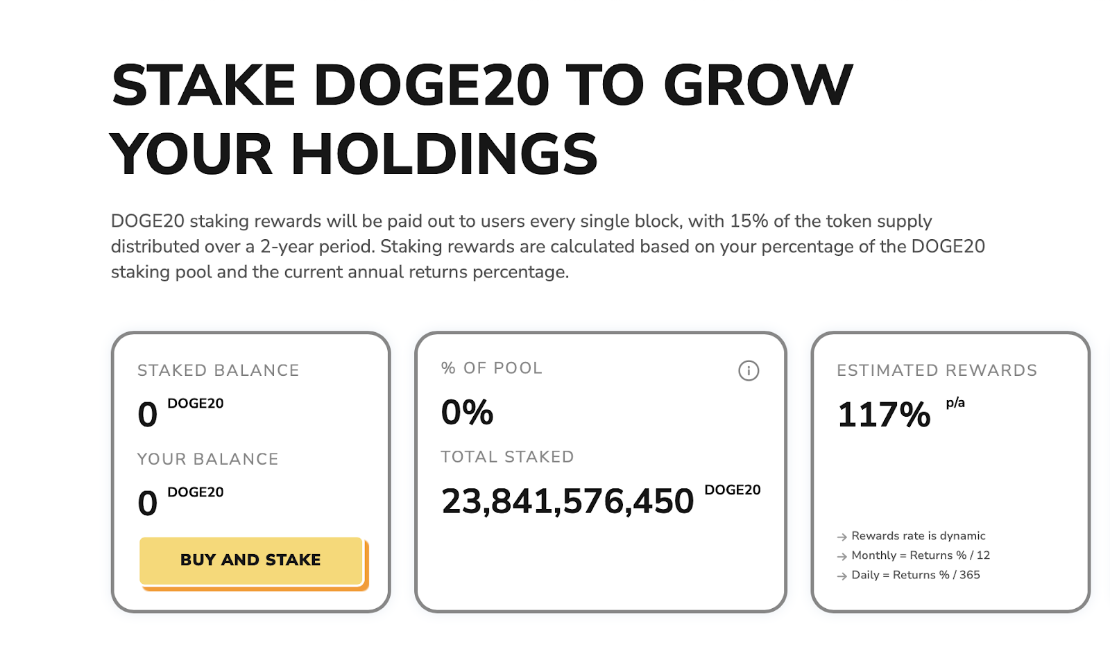 DOGE20 Staking 