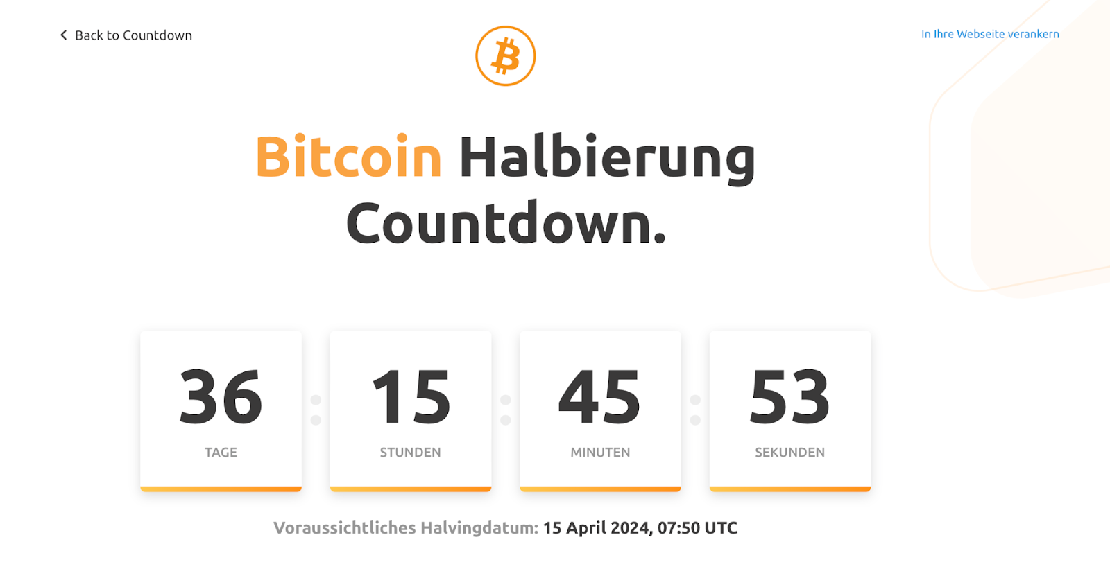 BTC Halving Countdown 