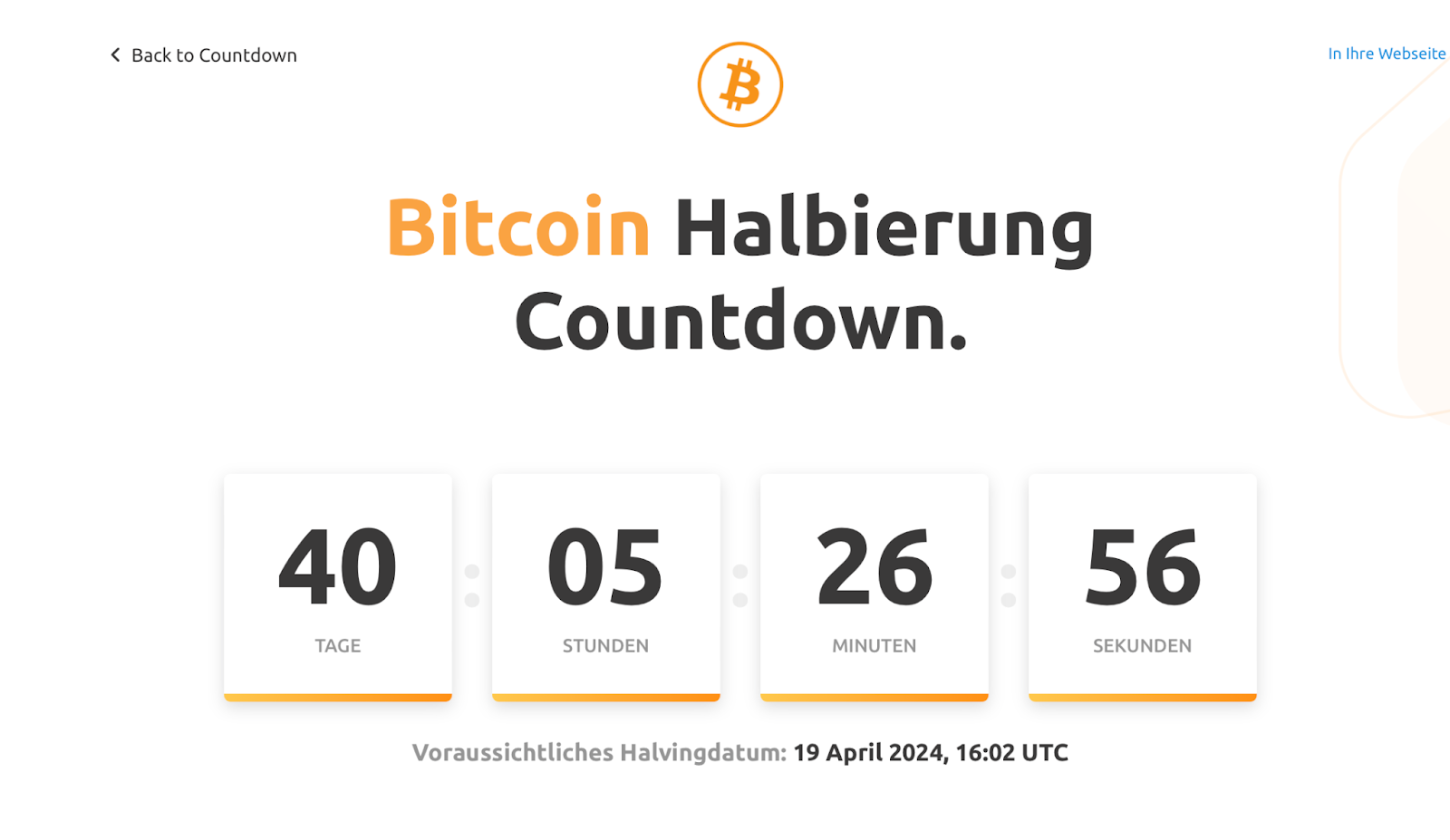 Bitcoin Halving Countdown