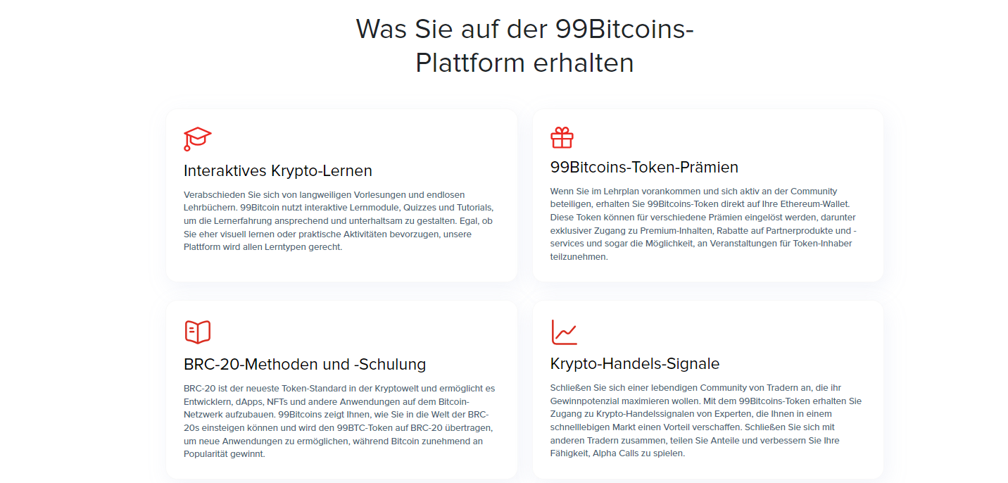 99Bitcoins Vorteile für Tokenhalter