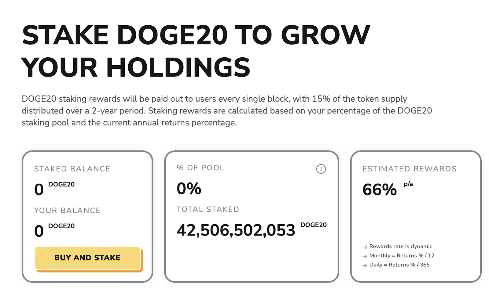 DOGE20 Staking 