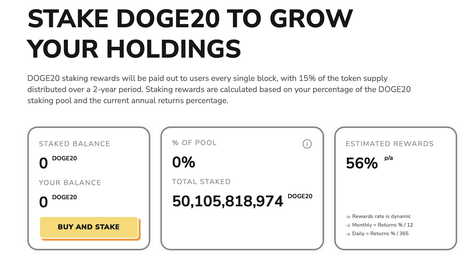 DOGE20 Staking 