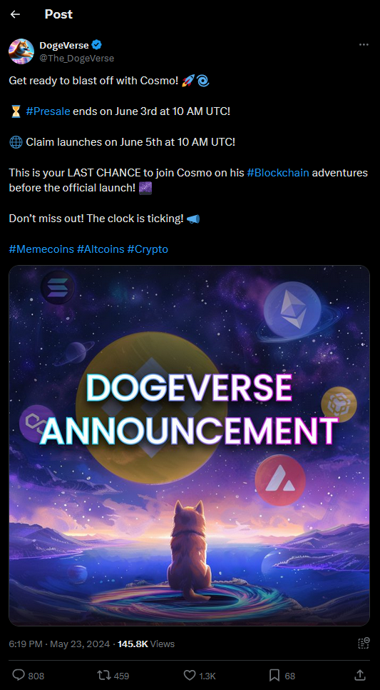 Dogeverse Tweet