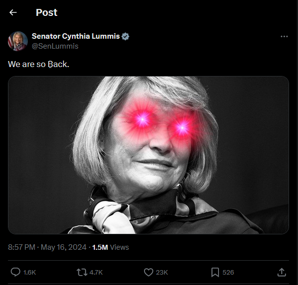 Senatorin Lummis Tweet Laseraugen