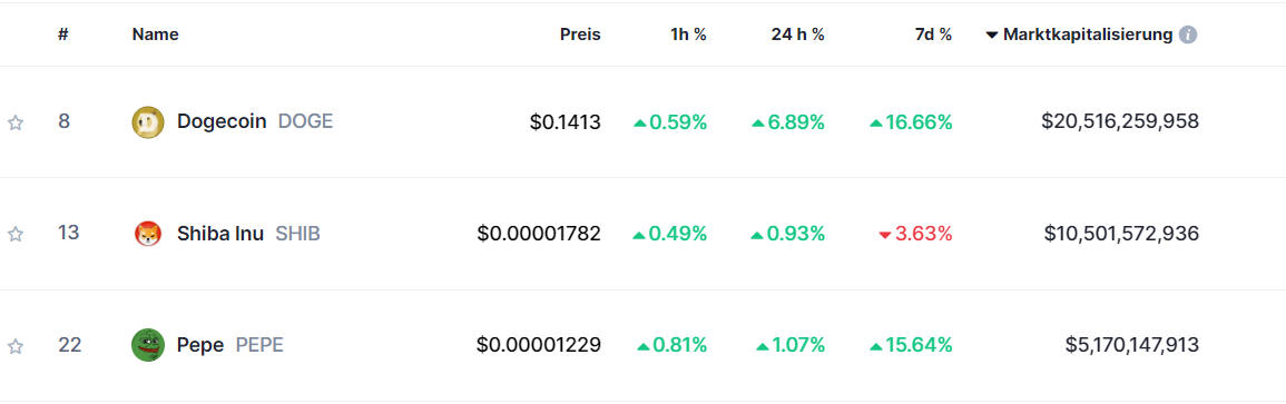 Top Meme Coins 