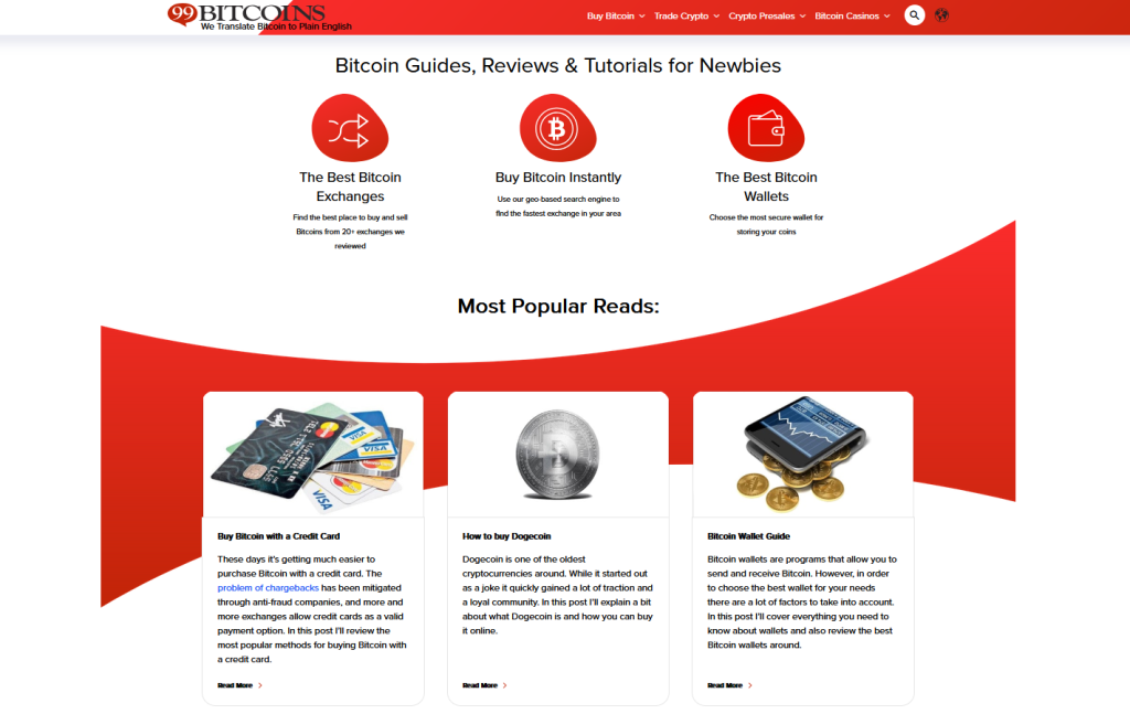 99Bitcoins 2. Website