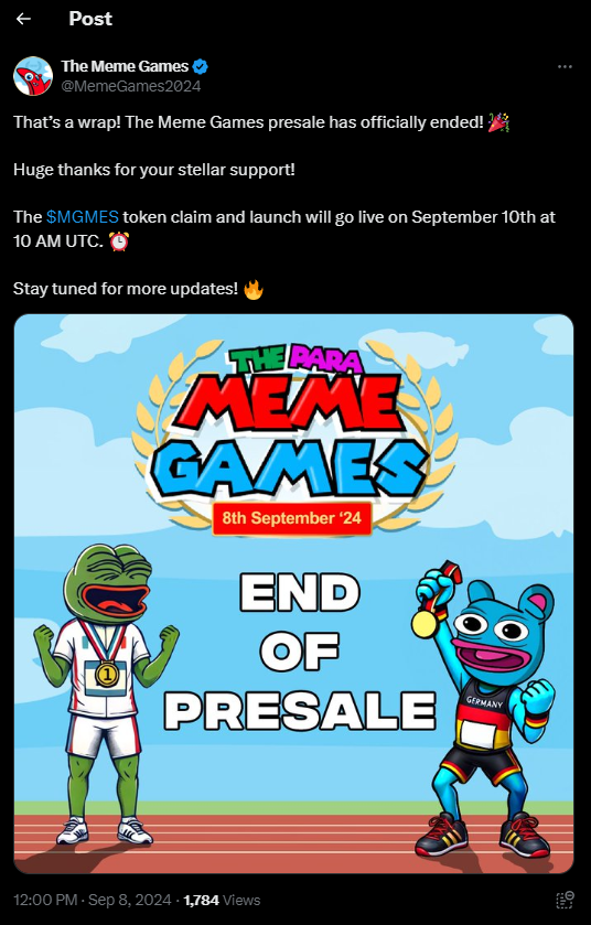 The Meme Games Tweet Presale