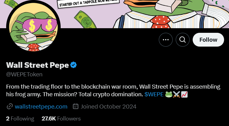 Wall Street Pepe Website 